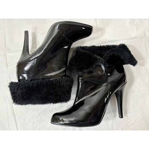 Colin Stuart For Victoria's Secret  Booties High Heels Suede Fur Buckle Size 9 B - Picture 8 of 13